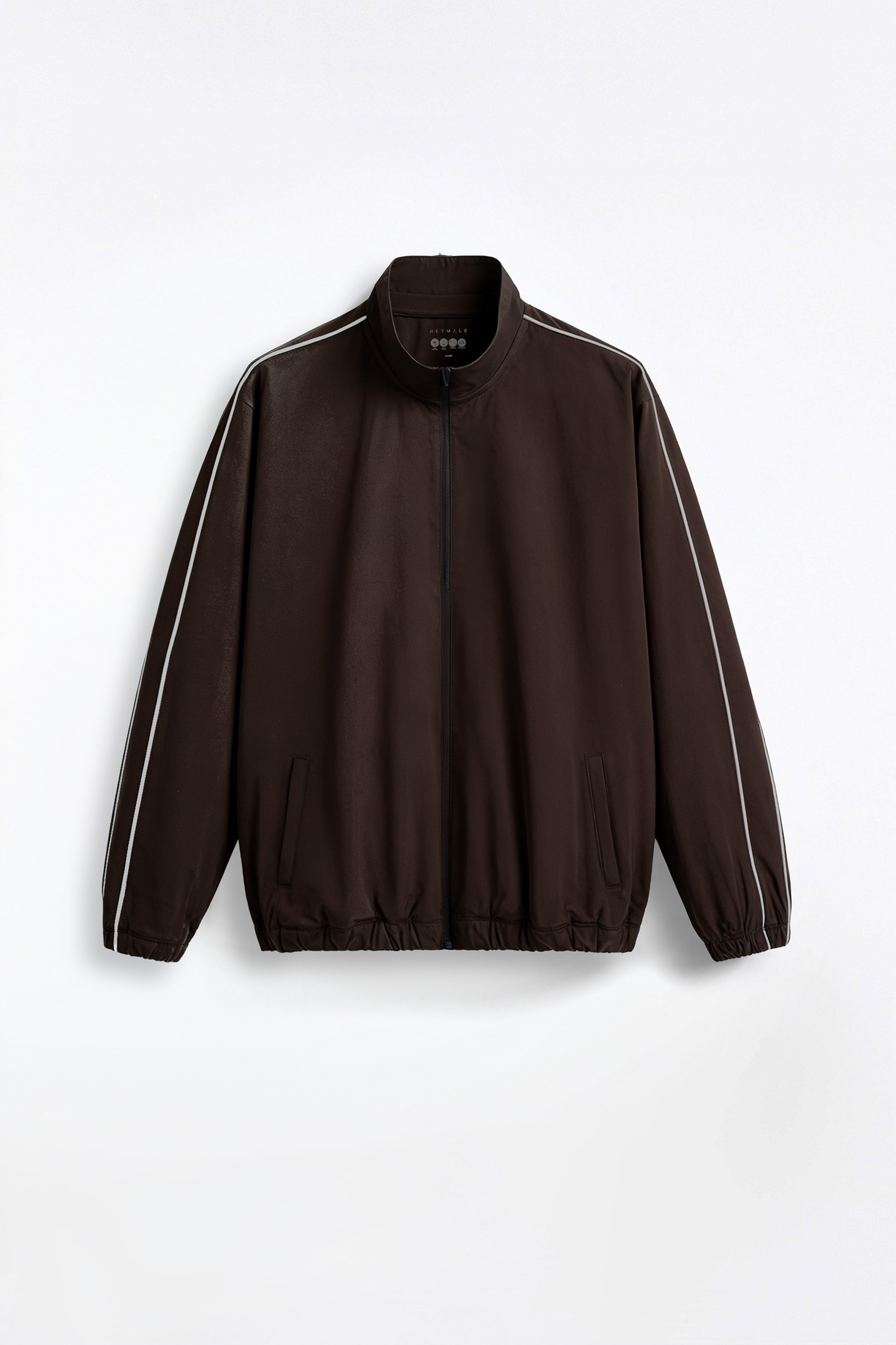 Activemor Stripe Jacket Dark Brown-White