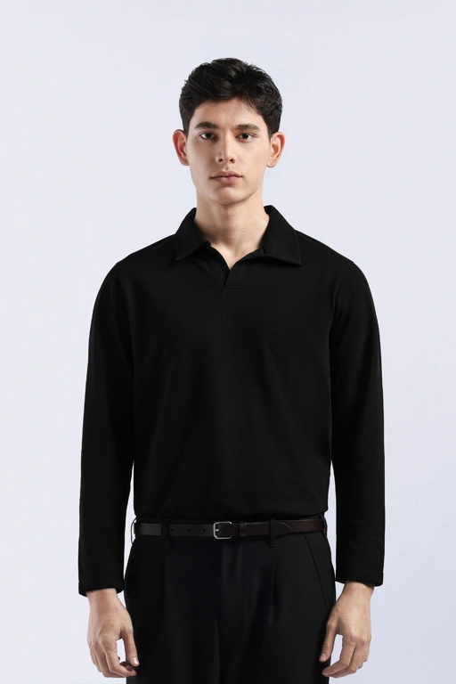 Raven Polo Long Sleeve Black