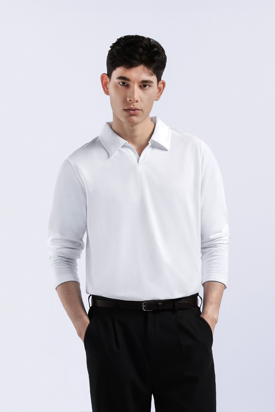 Raven Polo Long Sleeve White