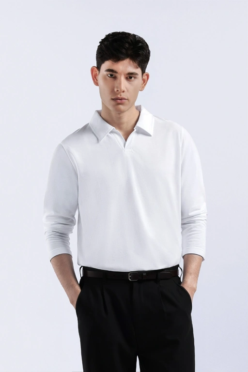 Raven Polo Long Sleeve White
