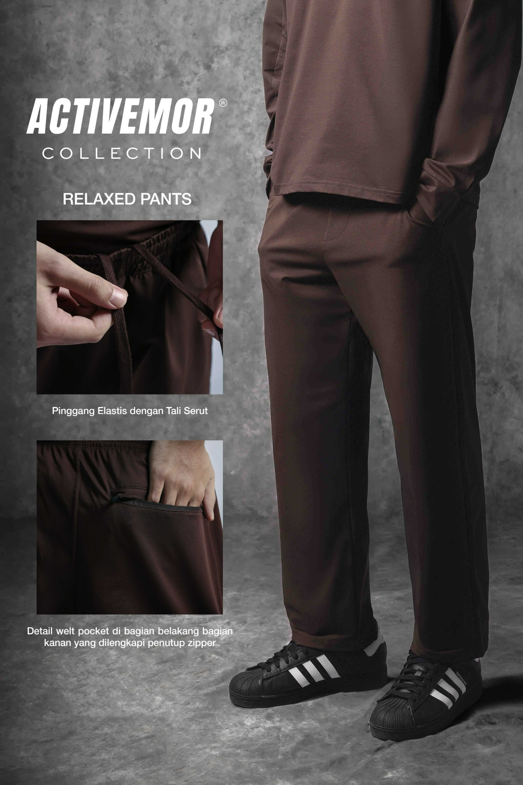 Activemor Relaxed Pants Dark Brown
