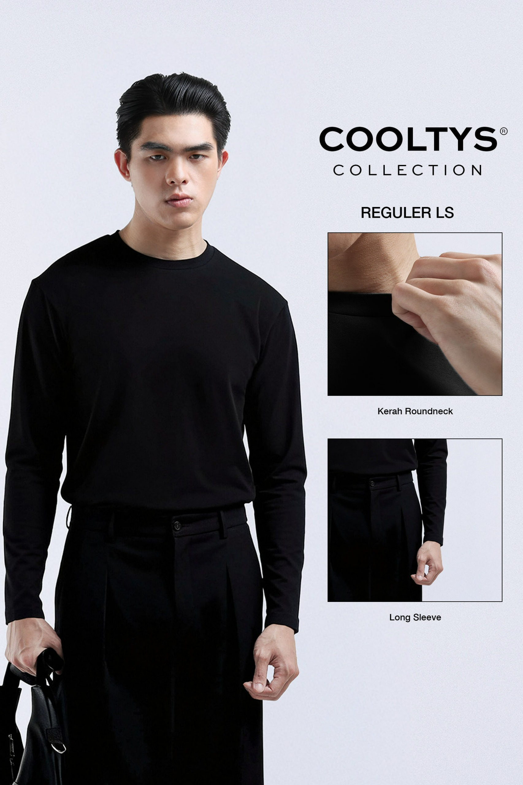 Cooltys Reguler Tees Long Sleeve Black