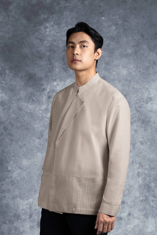 Image of Kemeja Elok Beskap Lengan Panjang Palem