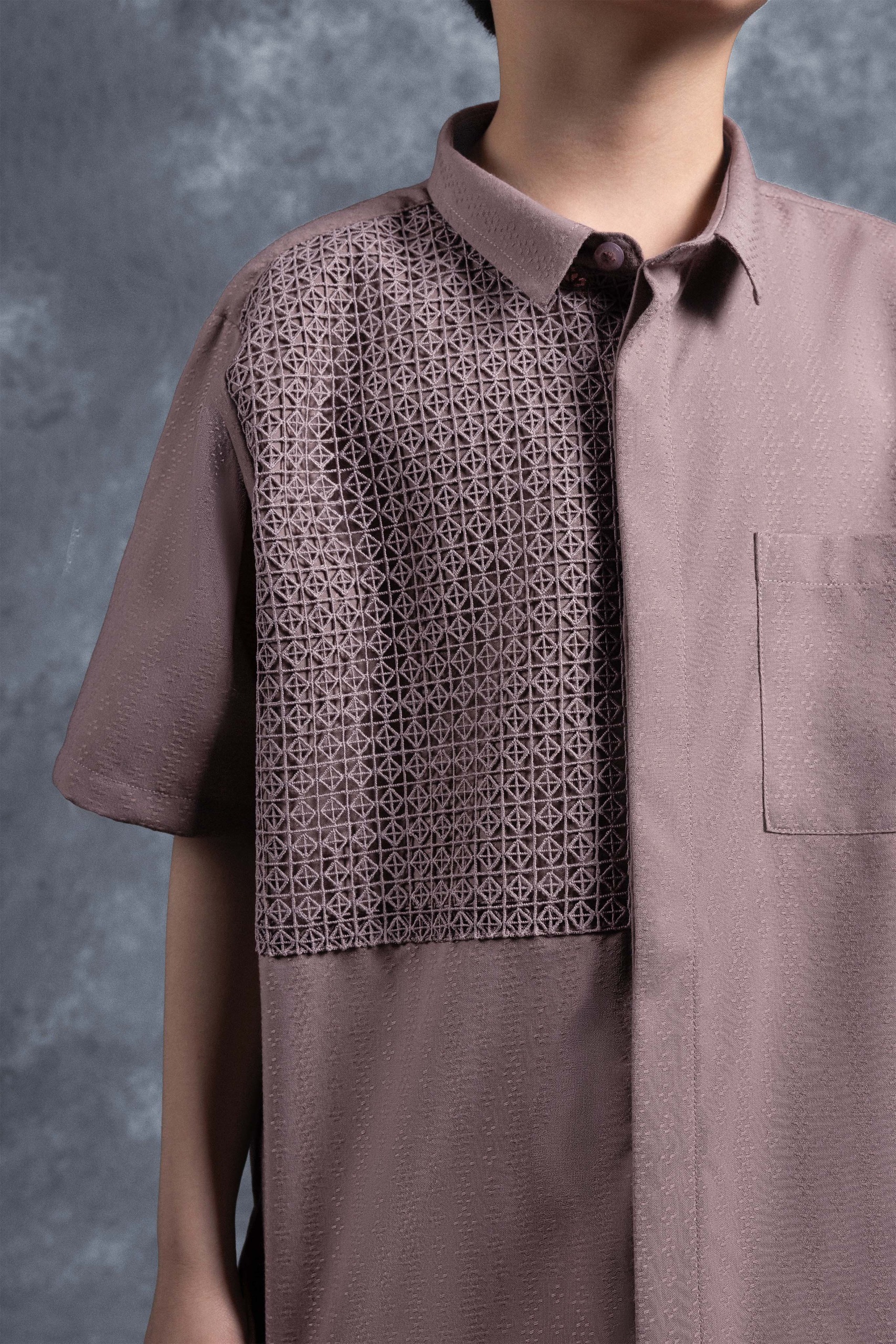 Kemeja Anak Elok Brokat Kusuma