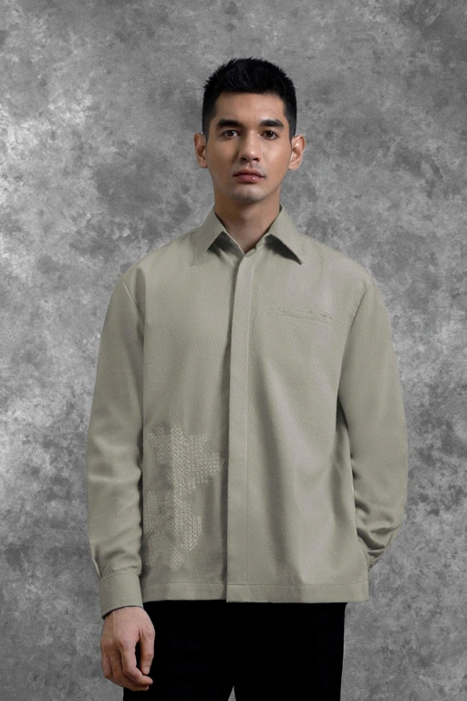 Image of Kemeja Bordir Renjana Lengan Panjang Tenun