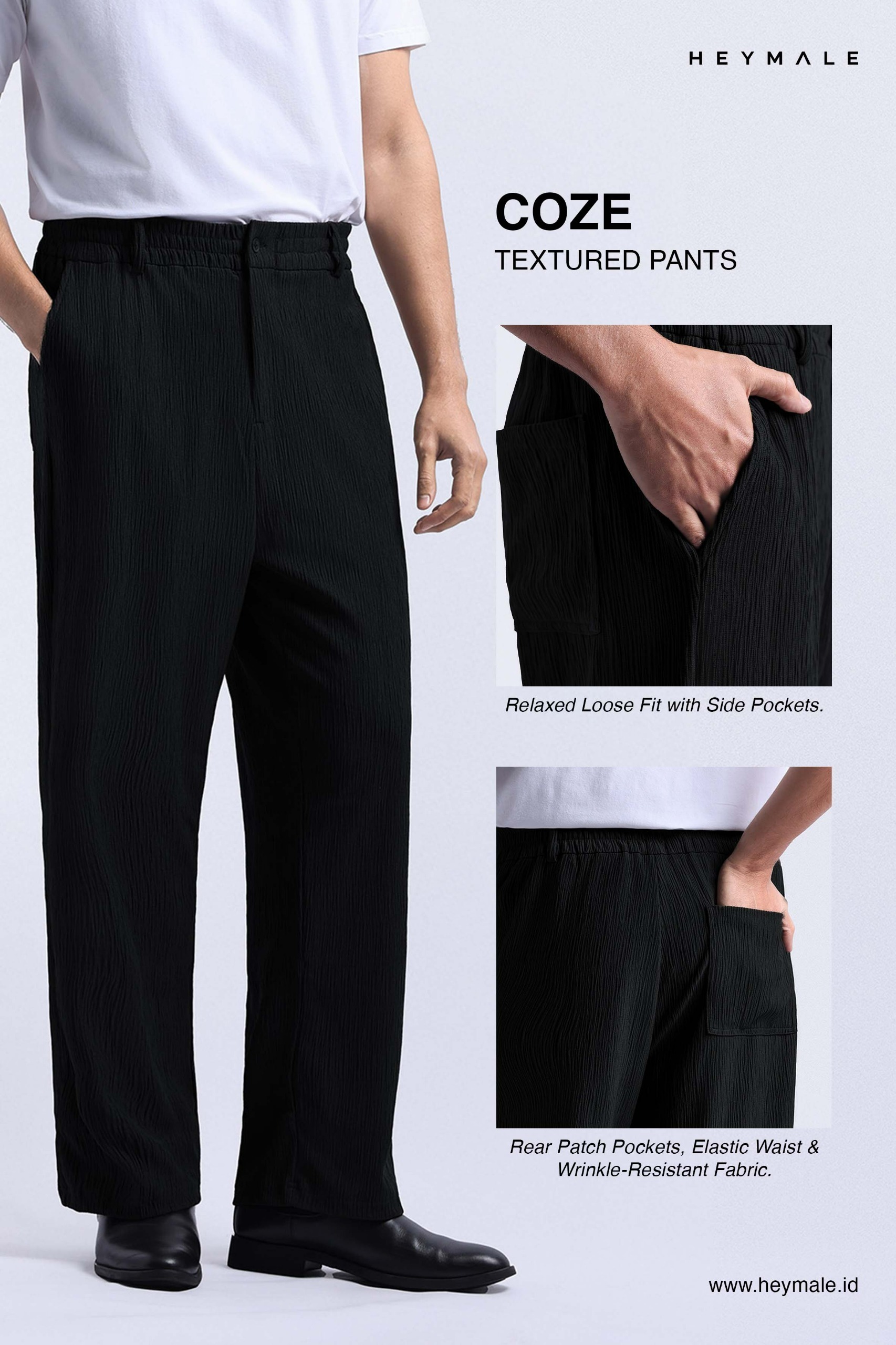 Coze Textured Pants Off White