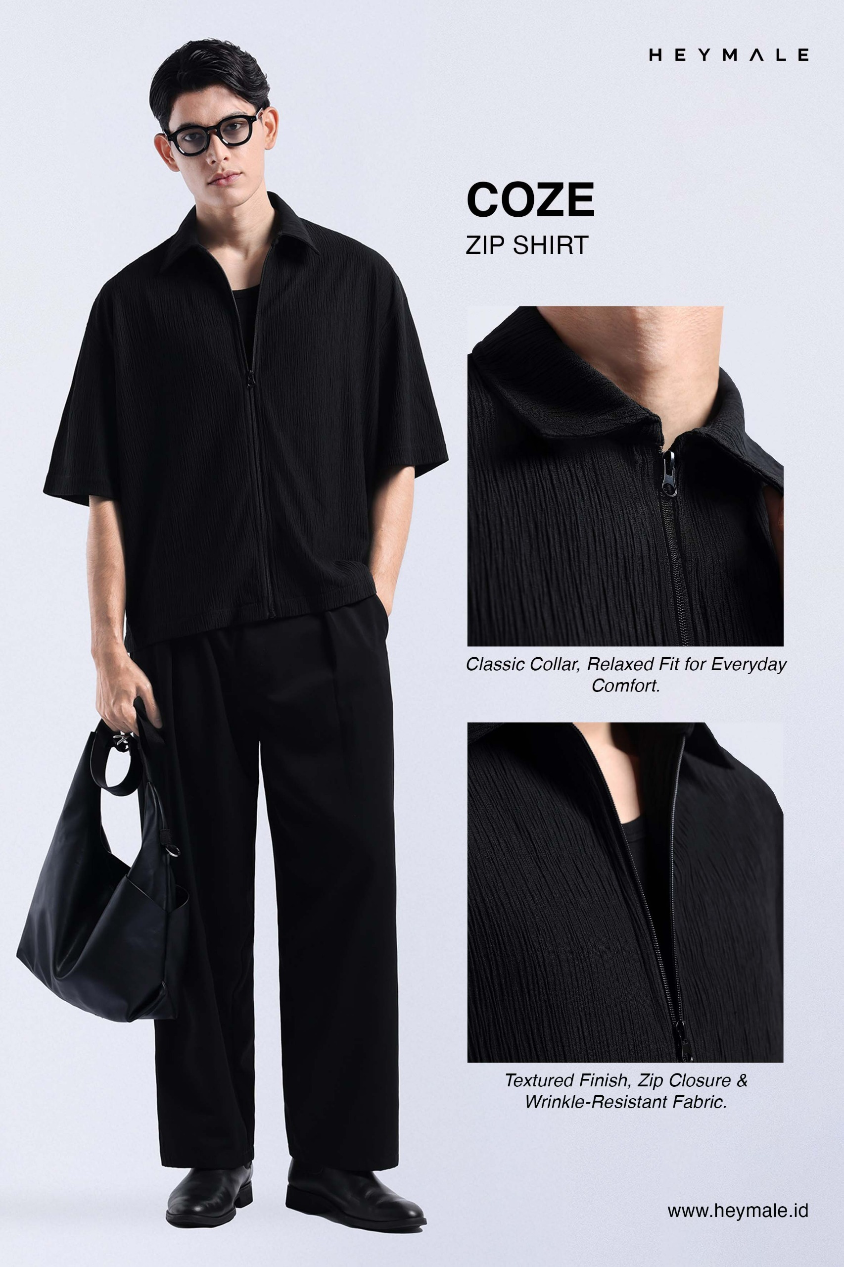 Coze Zip Shirt Dark Brown