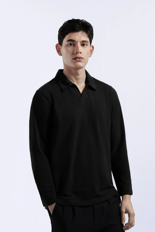 Raven Polo Long Sleeve Black