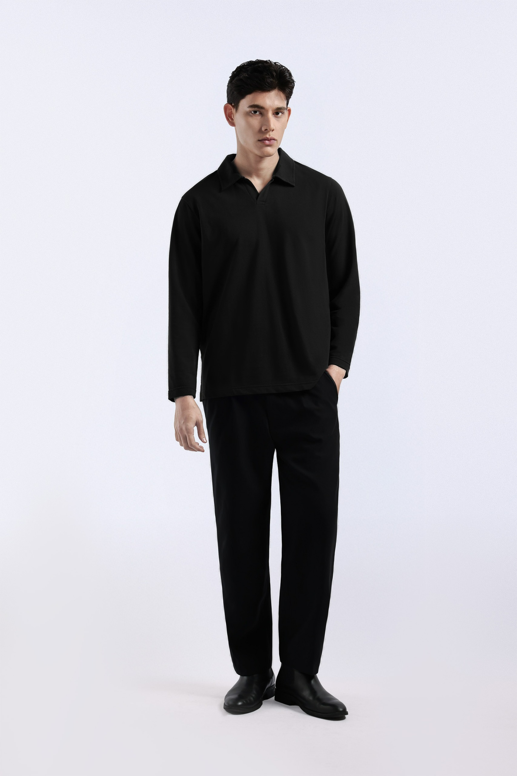 Raven Polo Long Sleeve Black