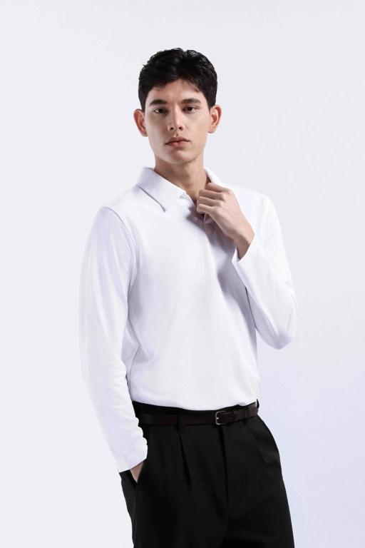 Raven Polo Long Sleeve White