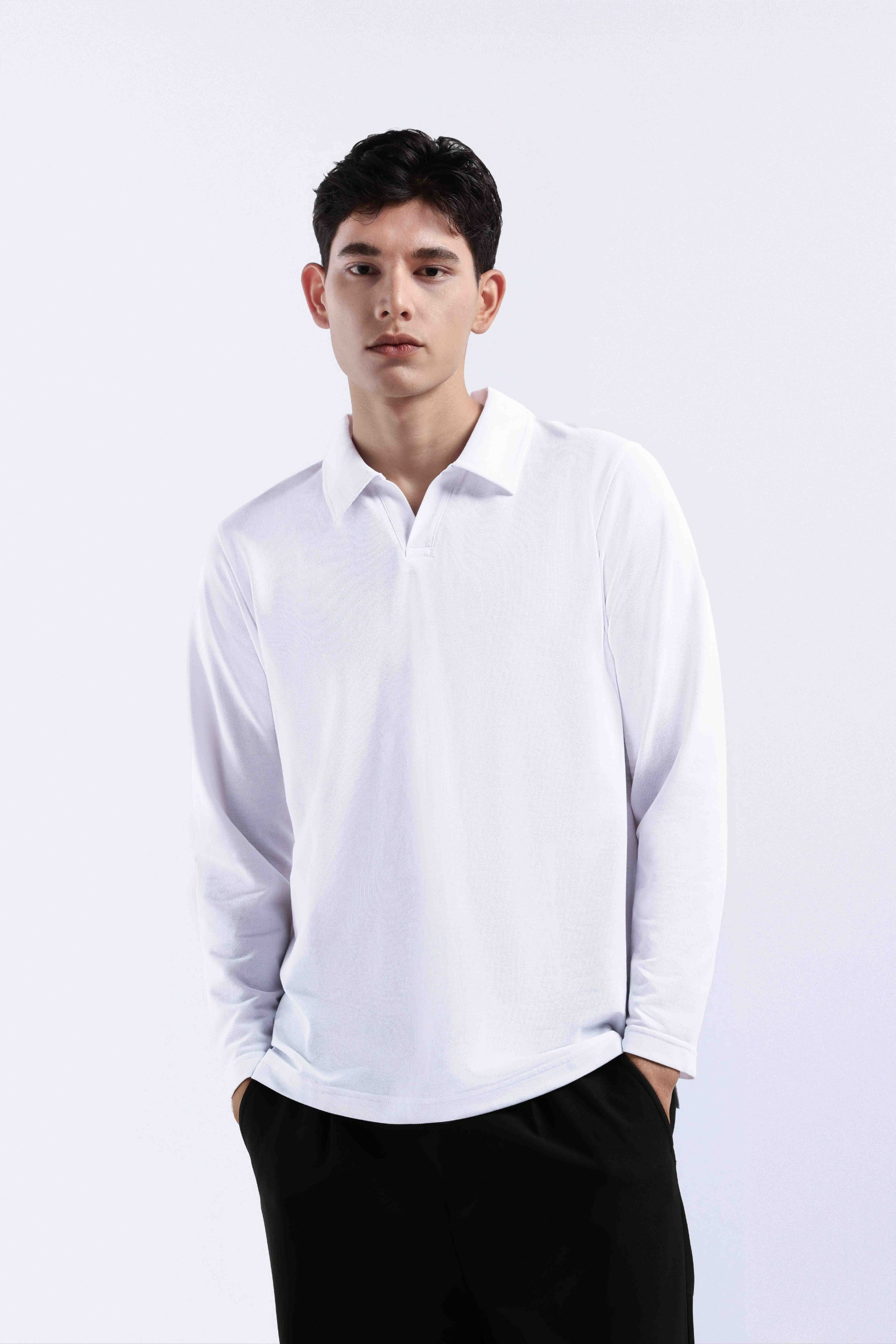 Raven Polo Long Sleeve White