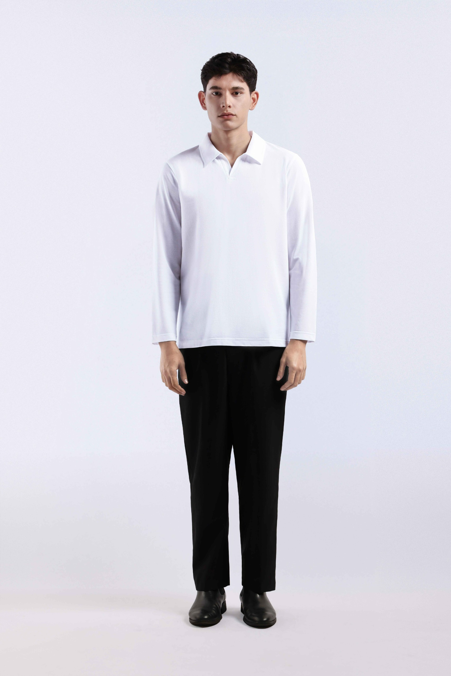 Raven Polo Long Sleeve White