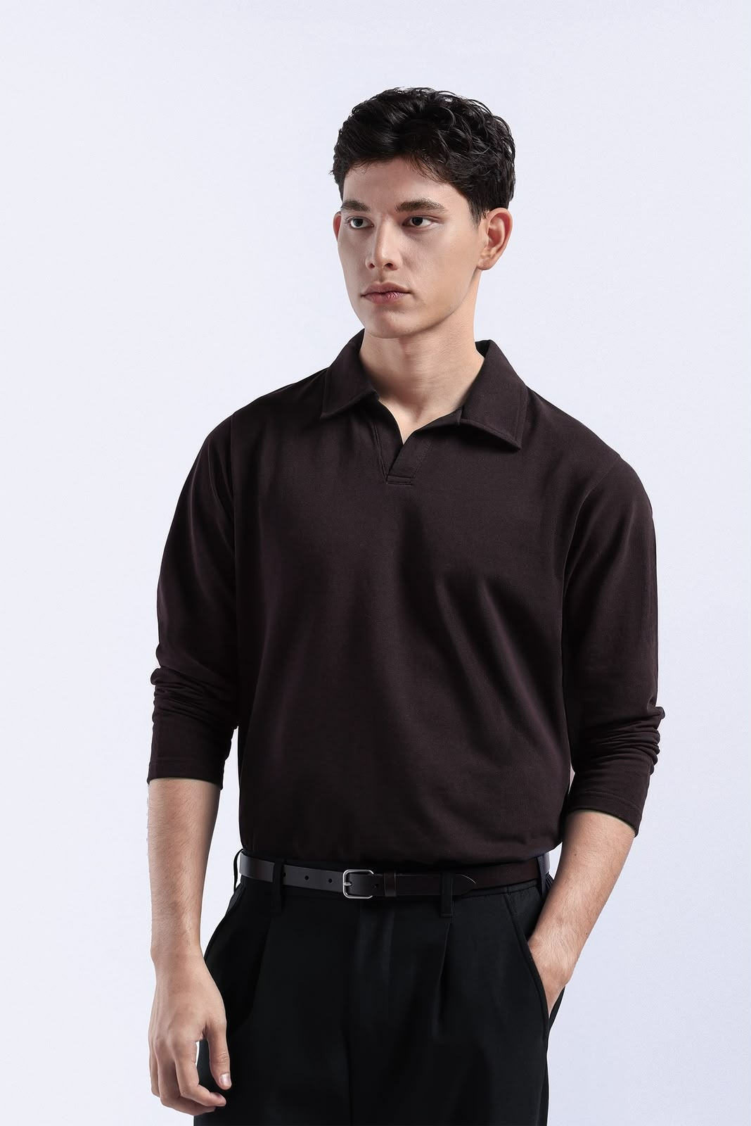 Raven Polo Long Sleeve Dark Brown