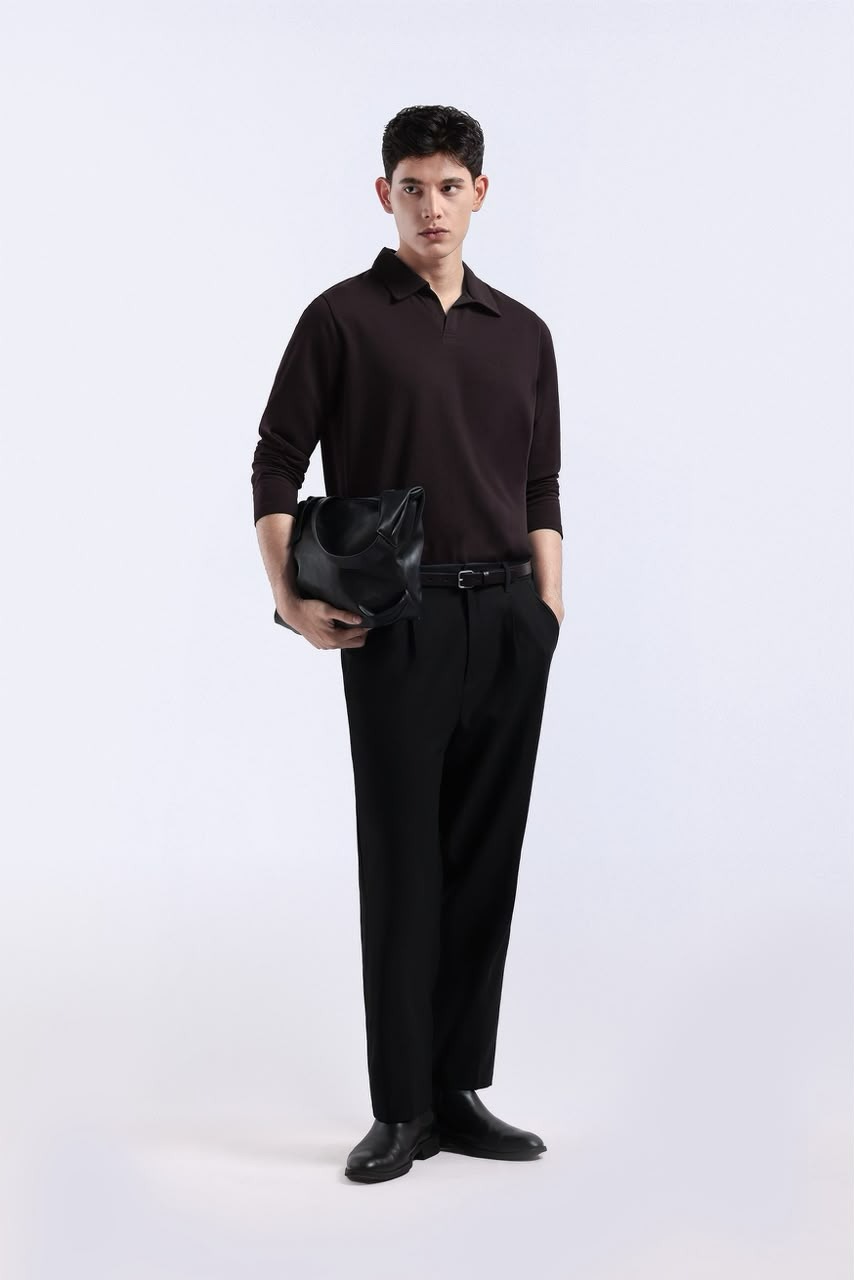 Raven Polo Long Sleeve Dark Brown