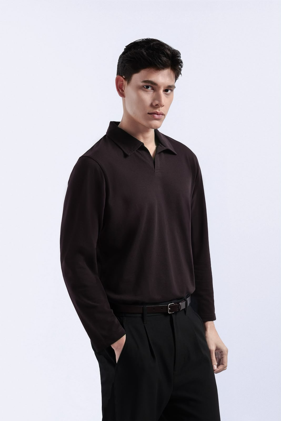 Raven Polo Long Sleeve Dark Brown