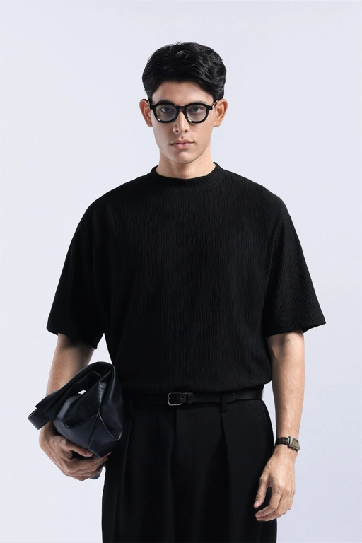 Coze Textured Tee Black