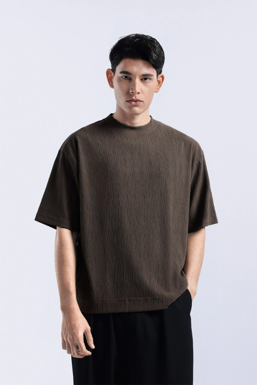 Coze Textured Tee Dark Brown