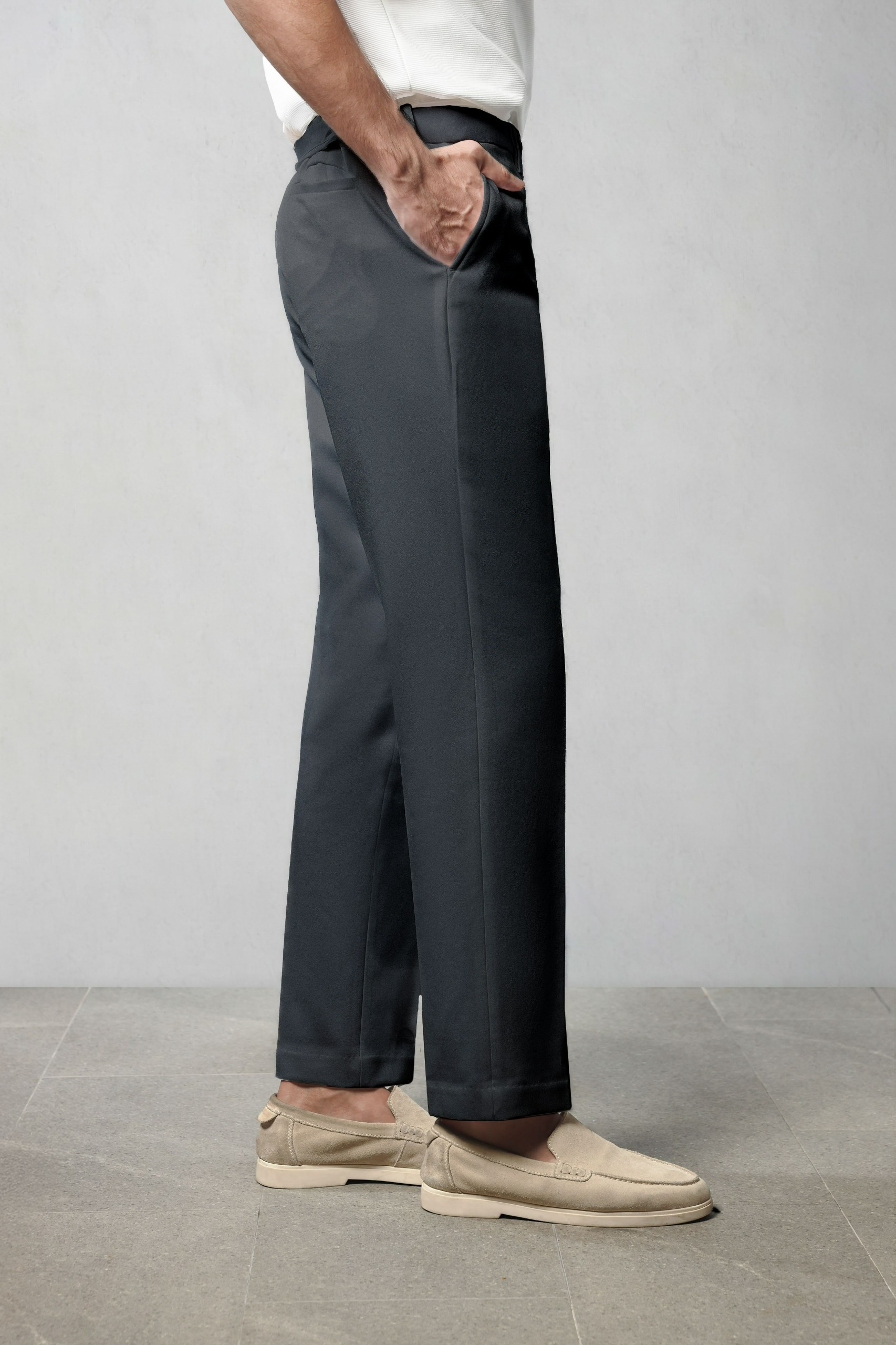 Peazy Pants Regular Fit Ankle Dark Grey