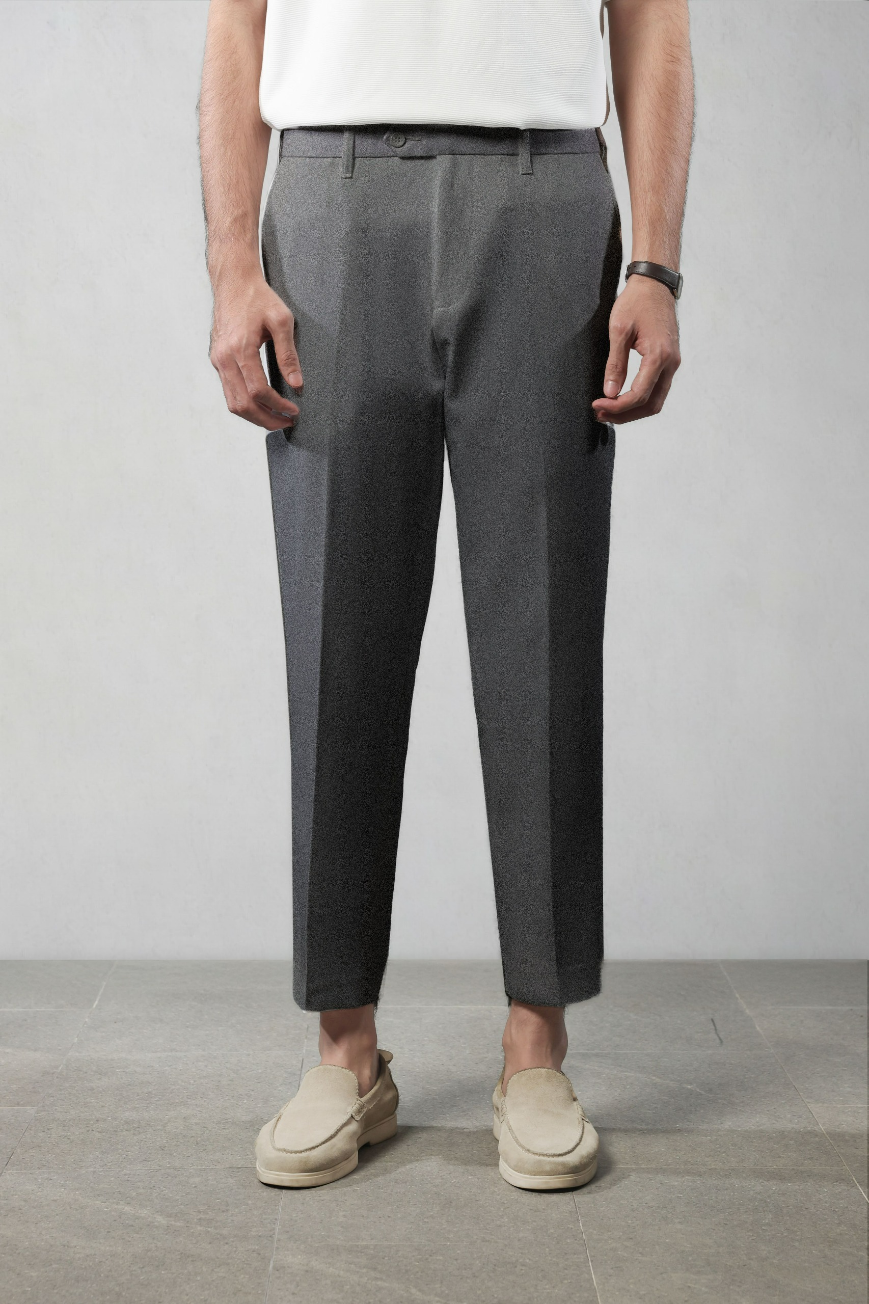 Ankle Smart Peazy Pants Two Tone Grey