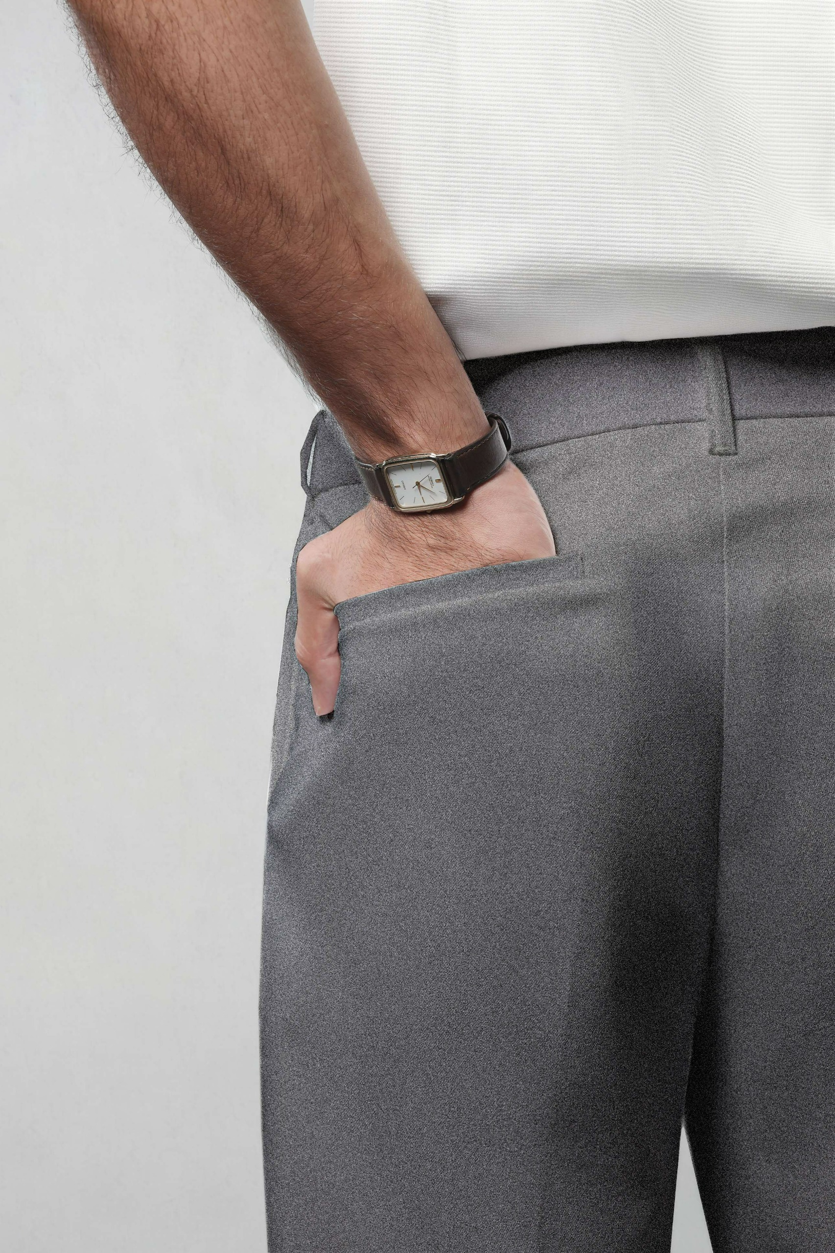 Ankle Smart Peazy Pants Two Tone Grey