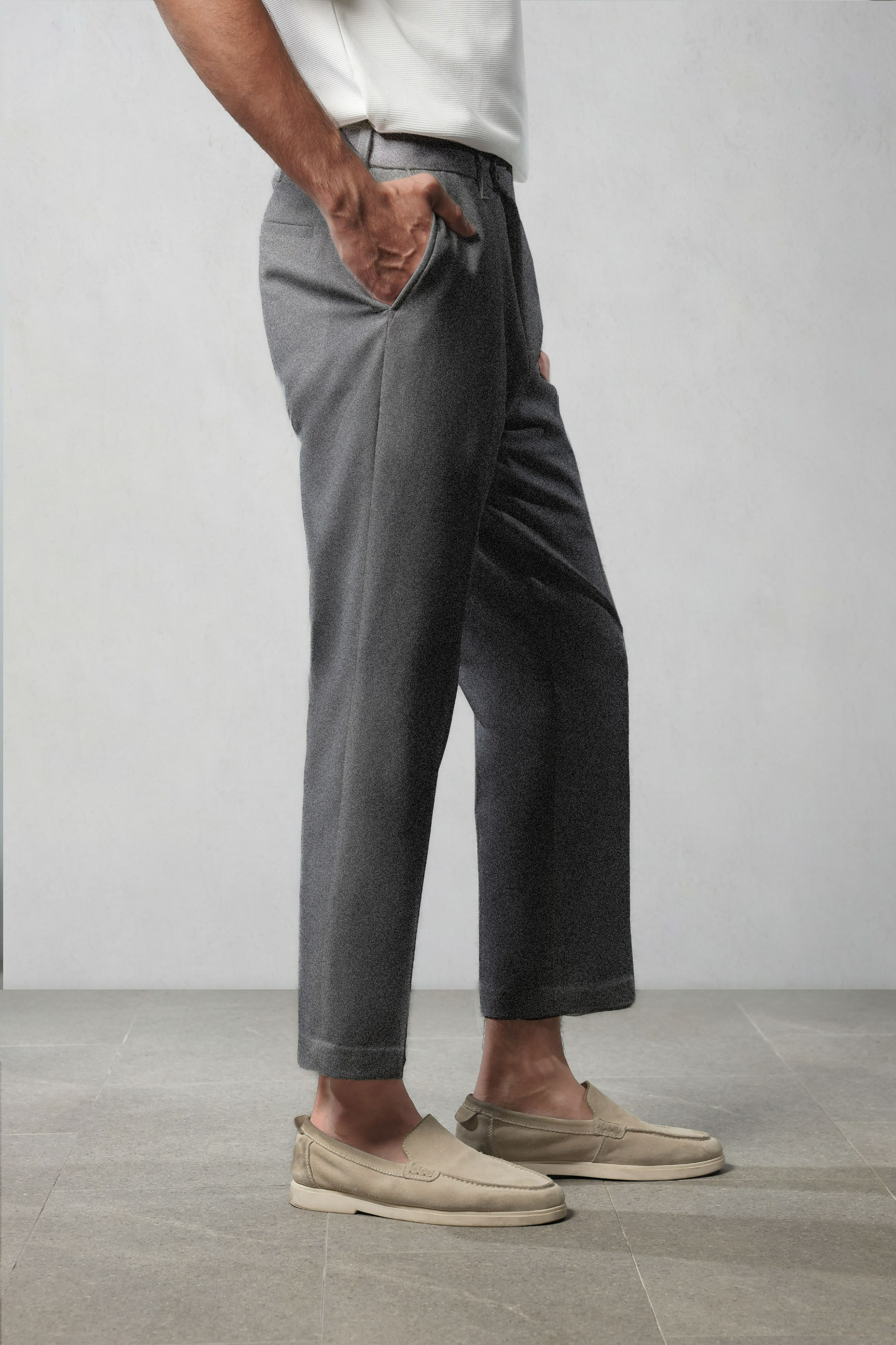 Ankle Smart Peazy Pants Two Tone Grey