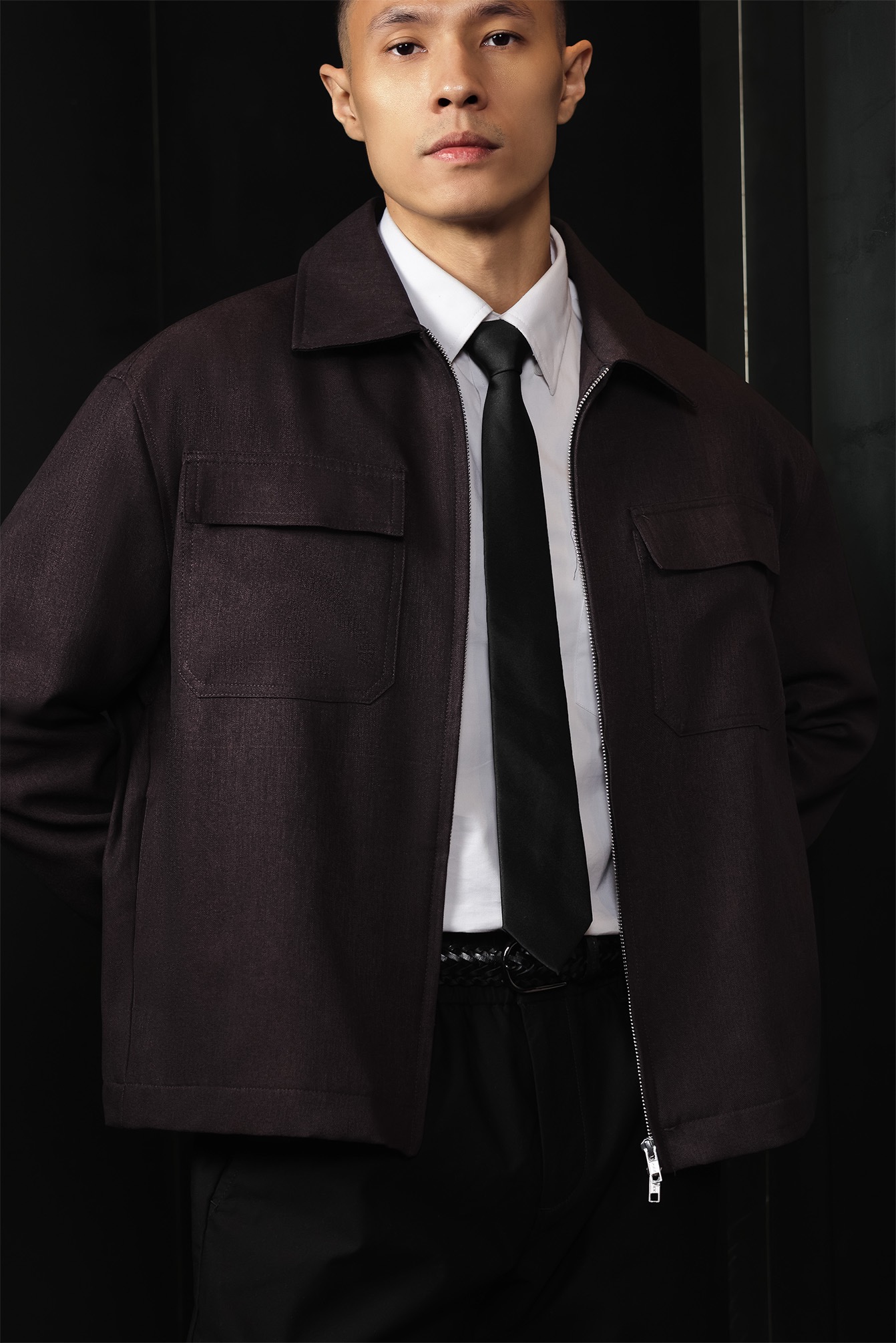 Moorve Boxy Jacket Dark Brown