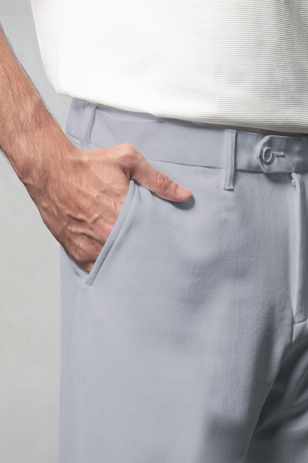 Peazy Pants Regular Fit Ankle Light Grey