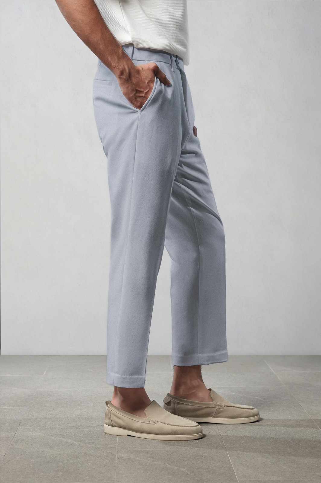 Peazy Pants Regular Fit Ankle Light Grey