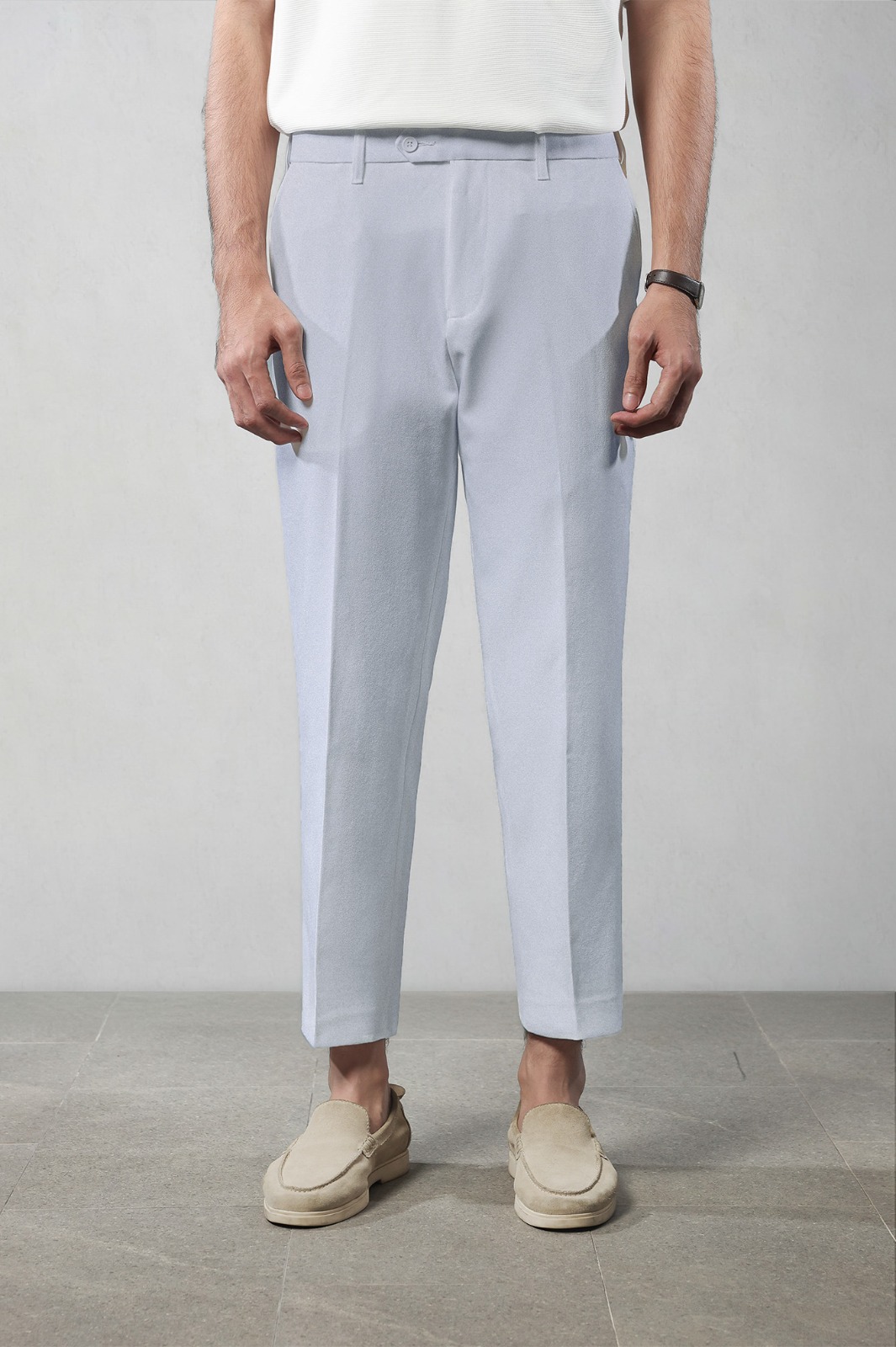 Peazy Pants Regular Fit Ankle Light Grey