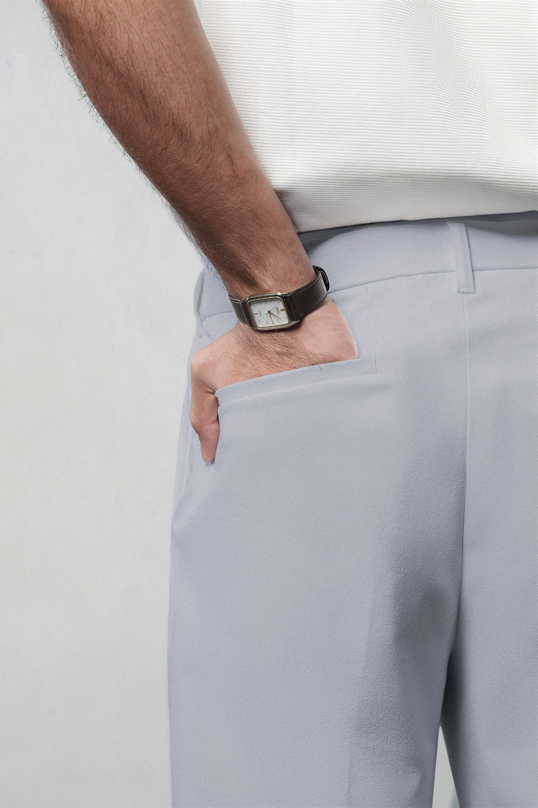 Peazy Pants Regular Fit Ankle Light Grey