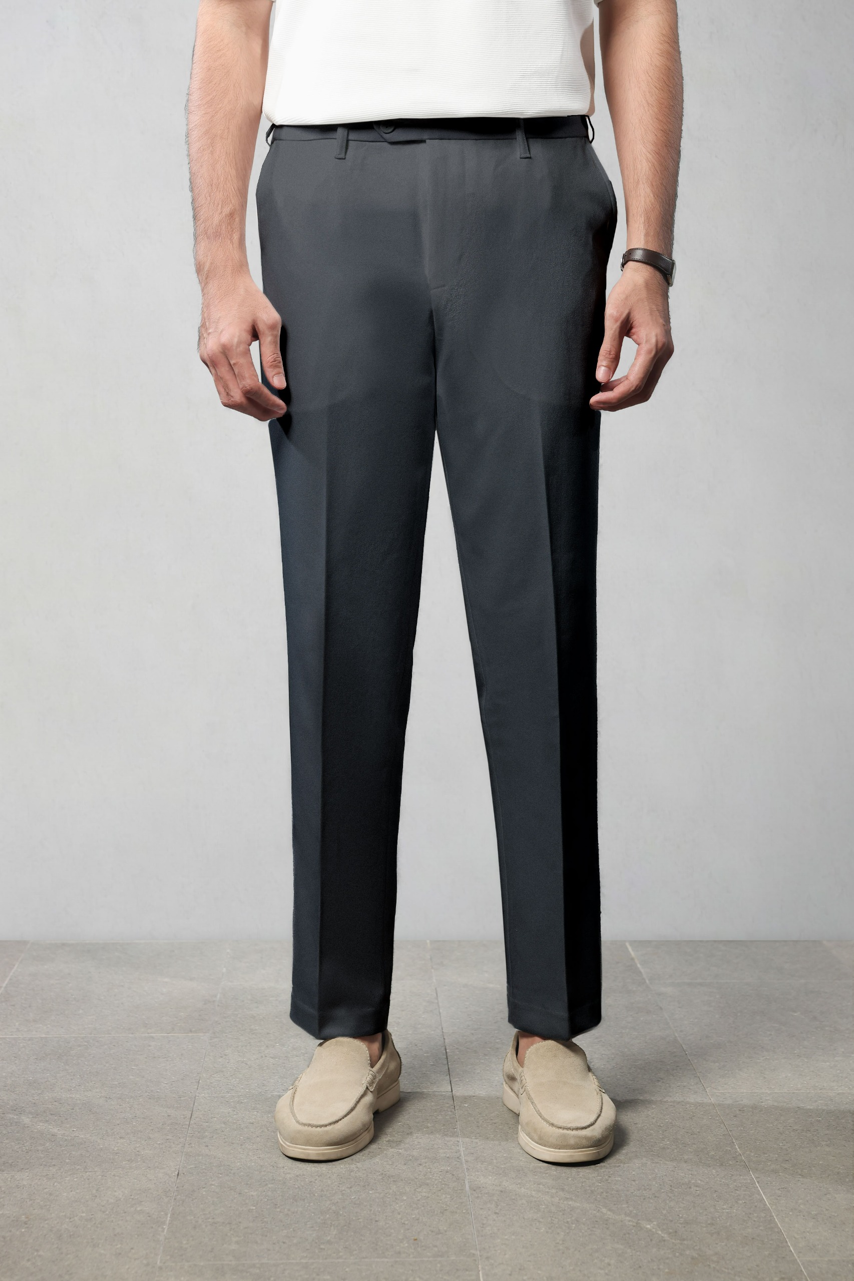 Peazy Pants Regular Fit Ankle Dark Grey