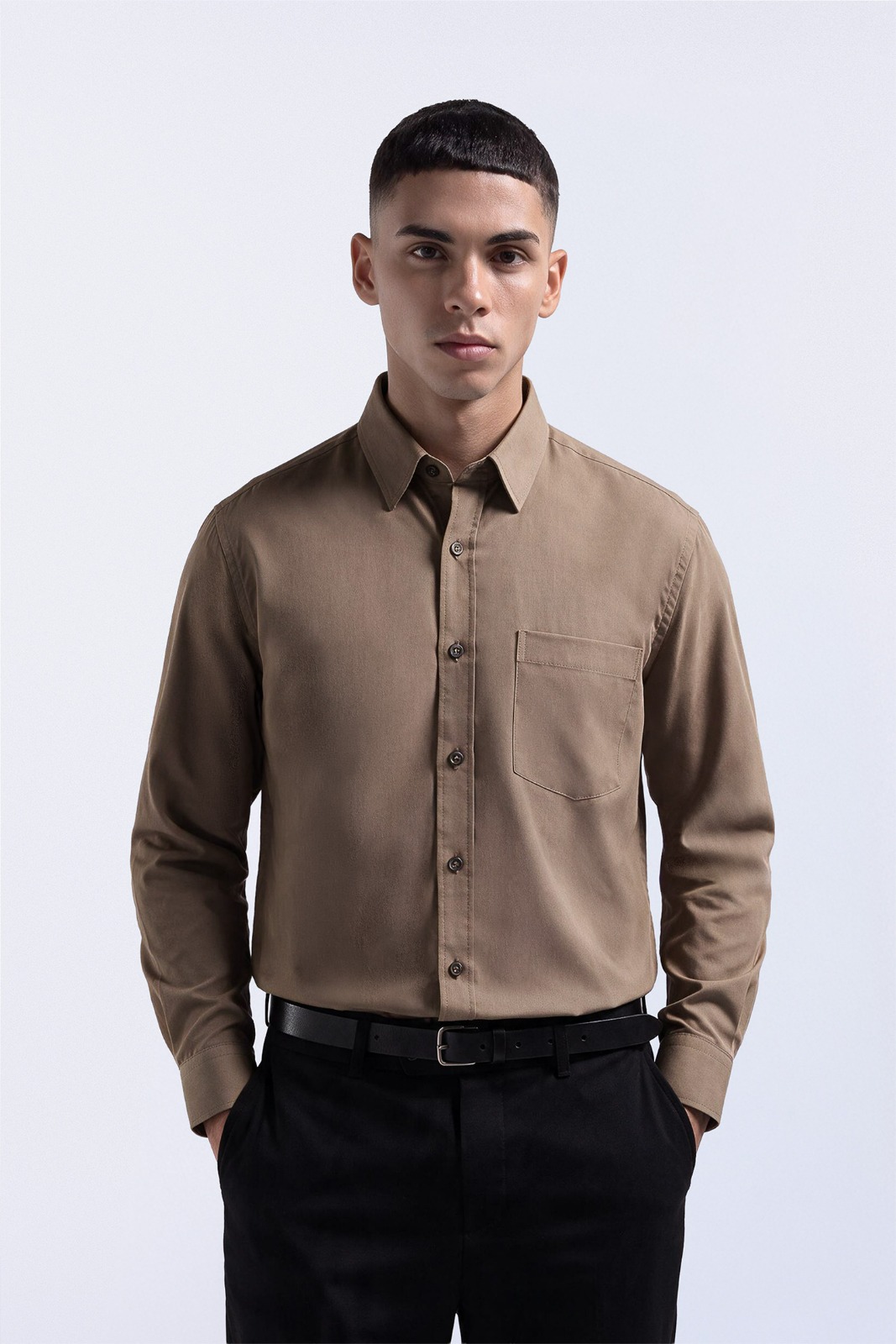 Elgant Basic Shirt Brown