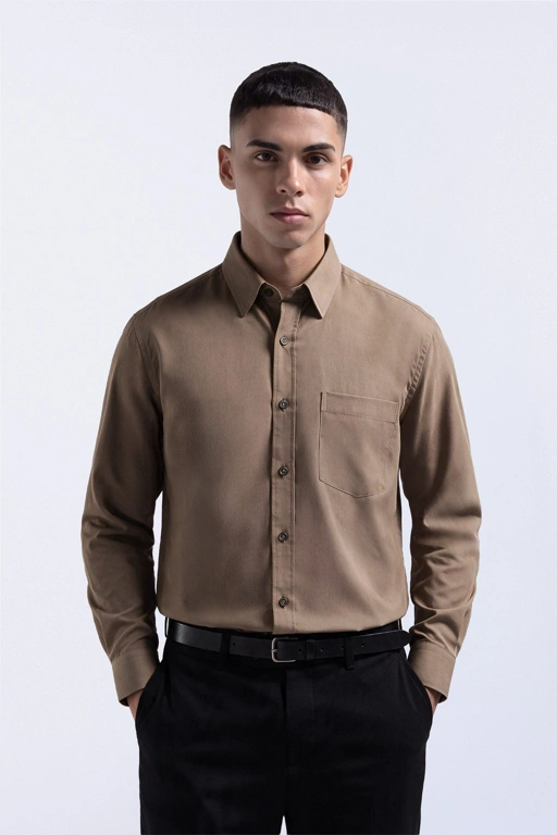 Elgant Basic Shirt Brown