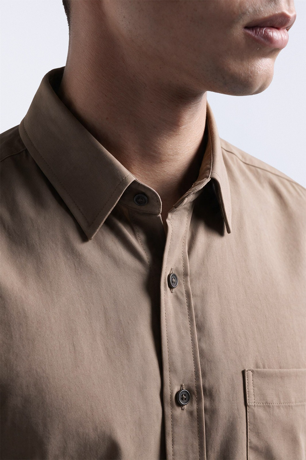 Elgant Basic Shirt Brown