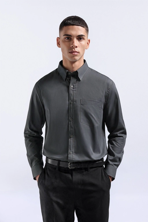 Elgant Basic Shirt Dark Grey