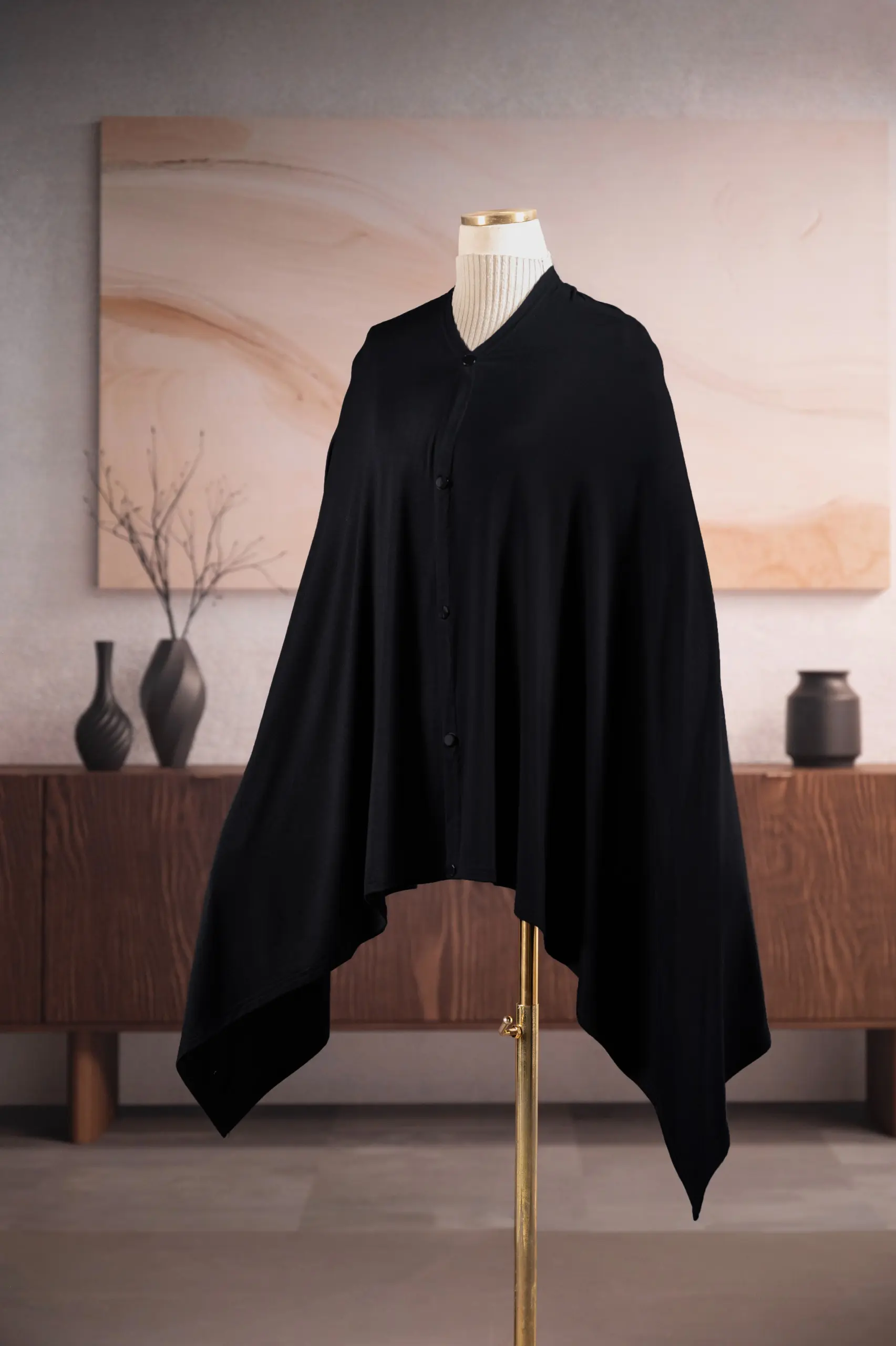 SIMPLY NURSING APRON FULL COVER PURE BLACK