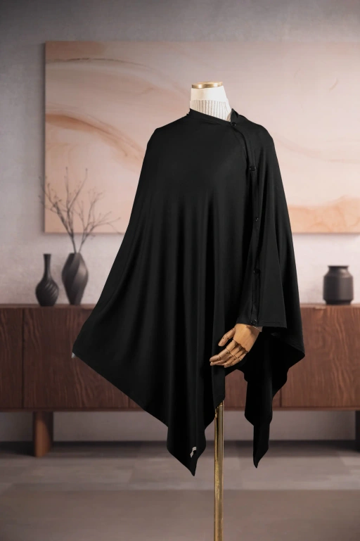 Image of SIMPLY NURSING APRON FULL COVER PURE BLACK