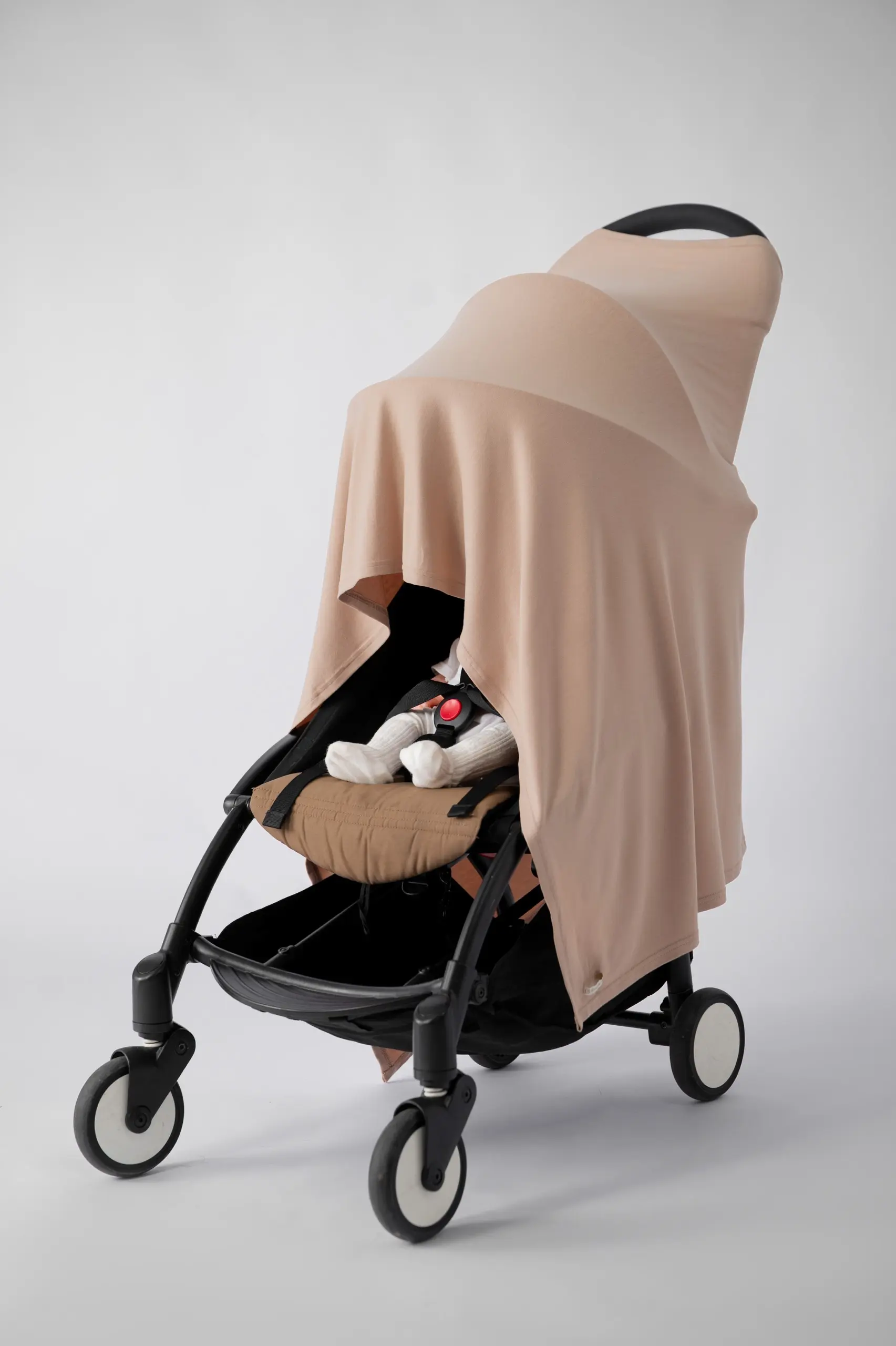 SIMPLY NURSING APRON TENCEL FULL COVER ALMOND