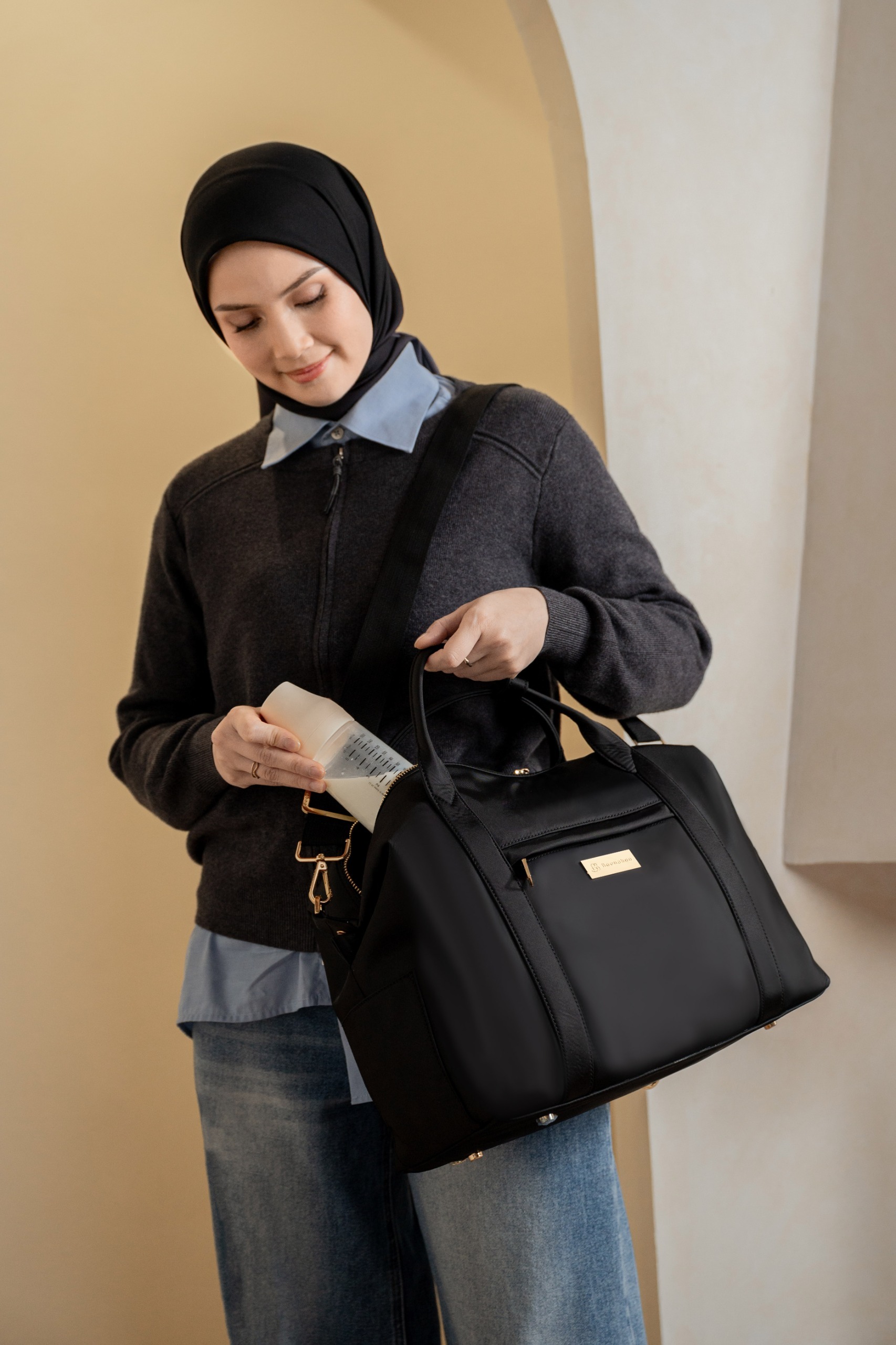 SOLUXE MULTI DIAPER BAG BLACK