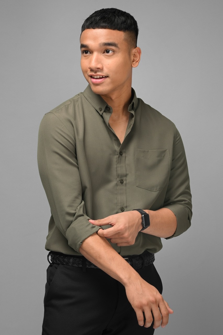 PALTON EXETRE LONG SLEEVE SHIRT CHARCOAL