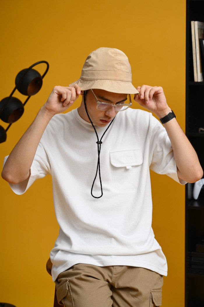 PTDJ17-POCKET OVERSIZED TEES WHITE