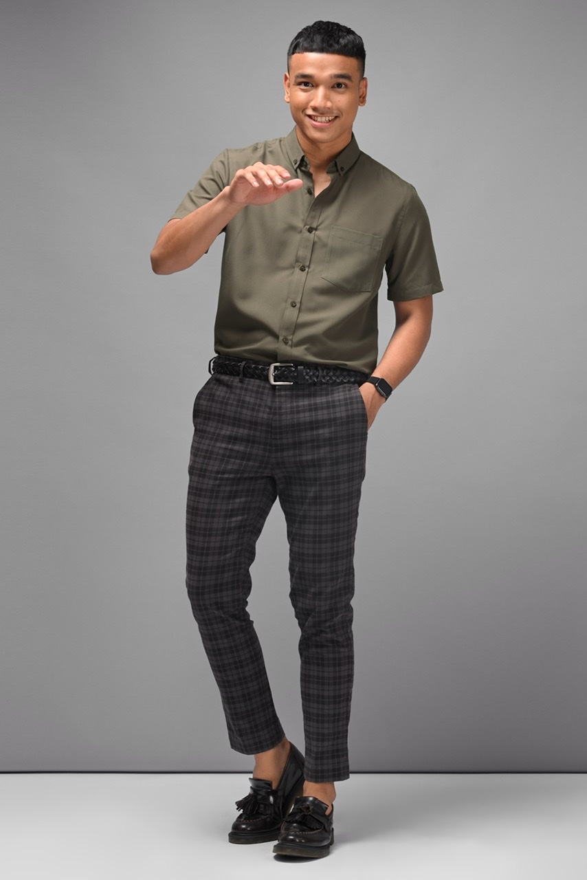 PALTON EXETRE SHORT SLEEVE SHIRT CHARCOAL
