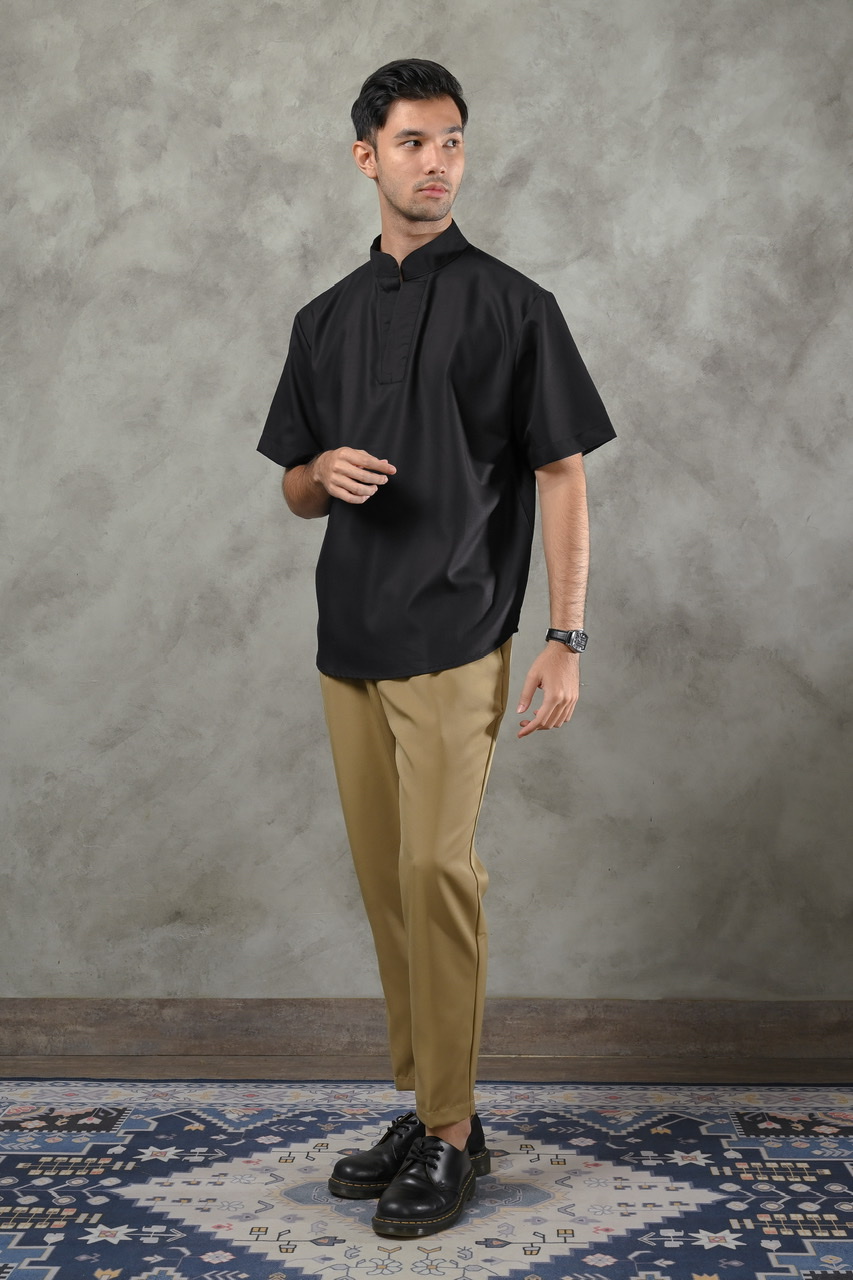 PSDG02-BERGAMO MODEST SHIRT BLACK