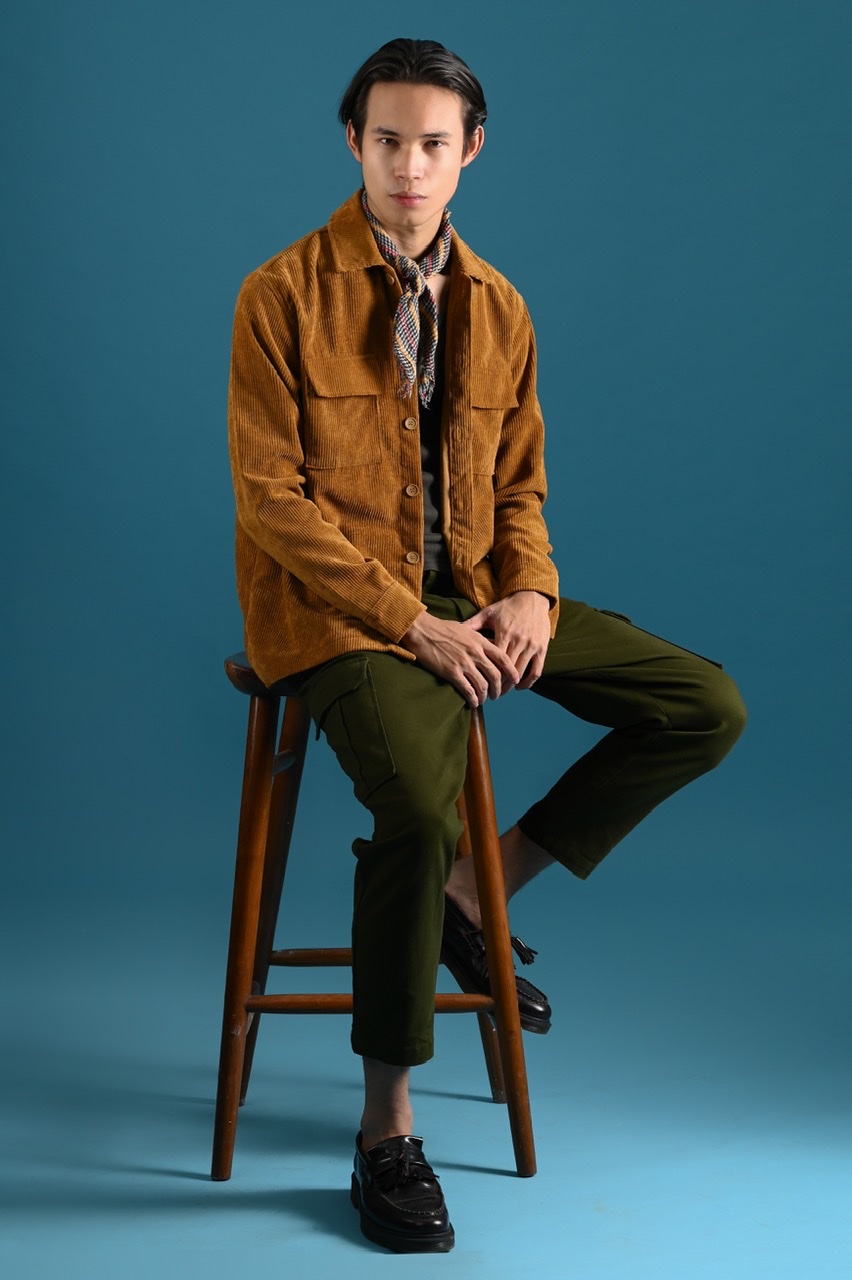 CORDUROY OVERSHIRT JACKET LIGHT BROWN