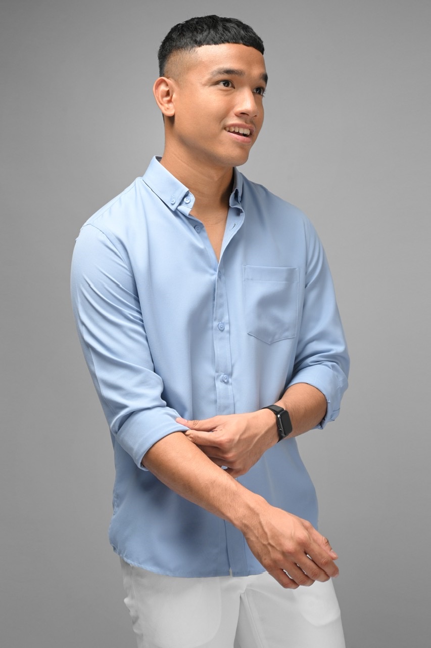 PALTON EXETRE LONG SLEEVE SHIRT FADED BLUE