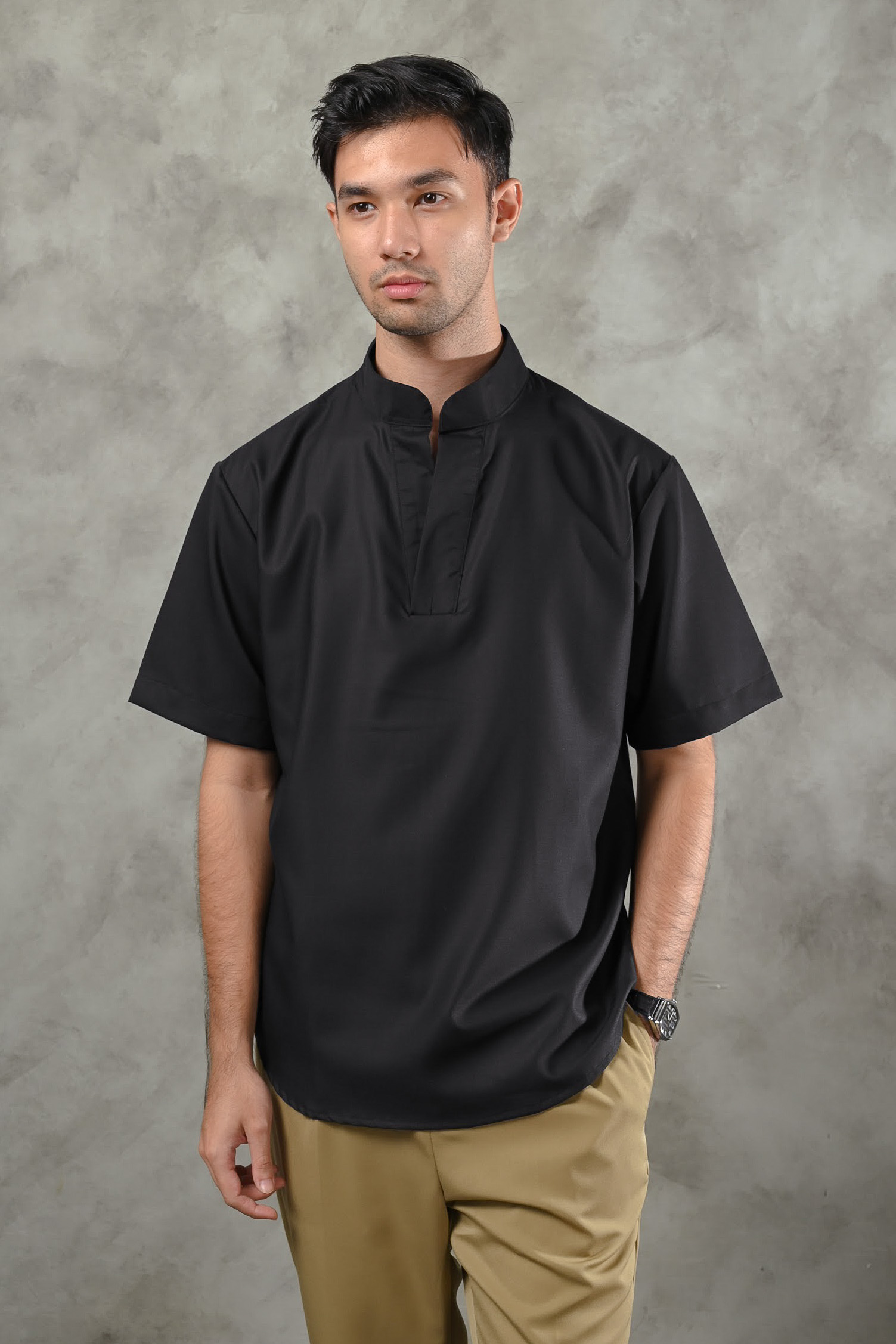 PSDG02-BERGAMO MODEST SHIRT BLACK