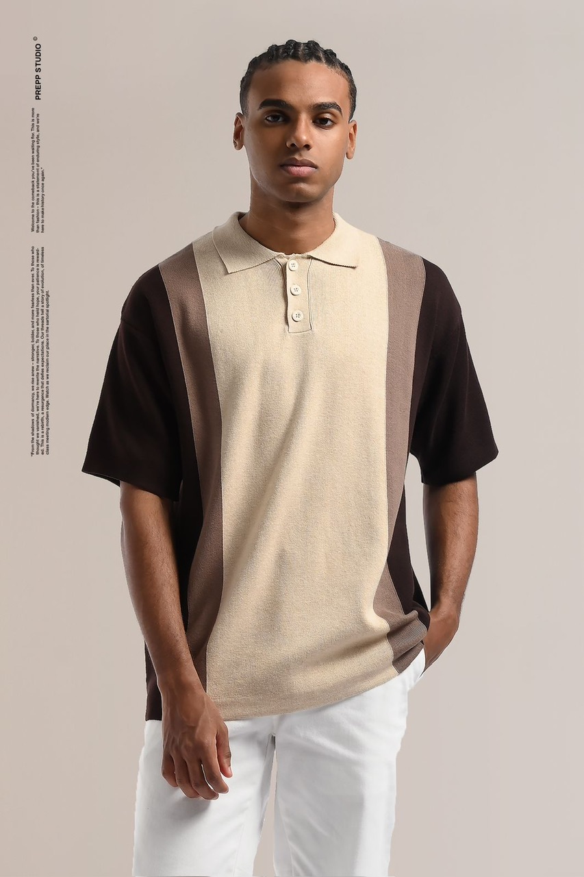 POLO STRIPE SENSE 3 STRIPE CHOCO CREAM