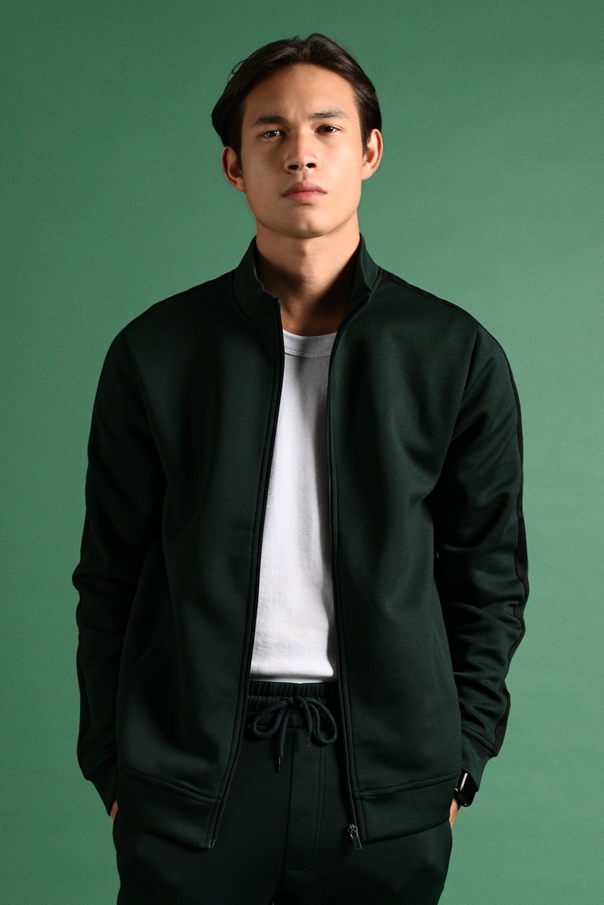 TWEED TRACKTOP SYCAMORE STRIPE BLACK