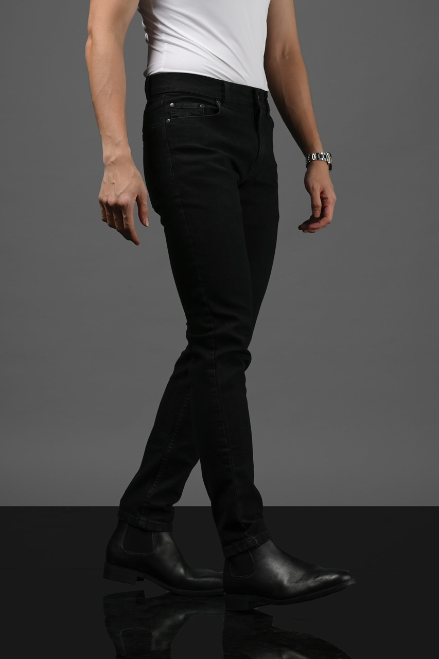 PPTG02-CELANA HEYMALE DENIM SLIM FIT PANTS BLACK