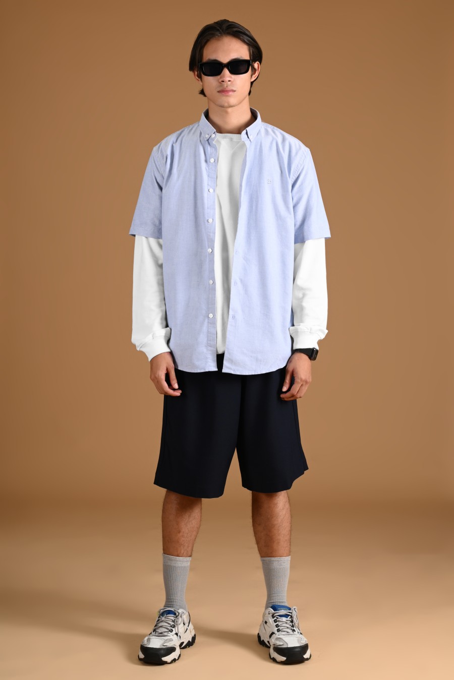 PSDC04-SIGNATURE OXFORD SHORT SLEEVE SHIRT BLUE